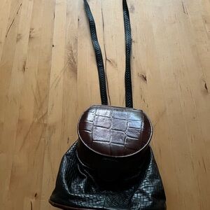 Elegant Black and Brown Woven Women's Bag